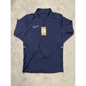 NEW Nike Dri-Fit 1/4 Zip Soccer Track Jacket Navy Blue HJ3783-410 Mens Small